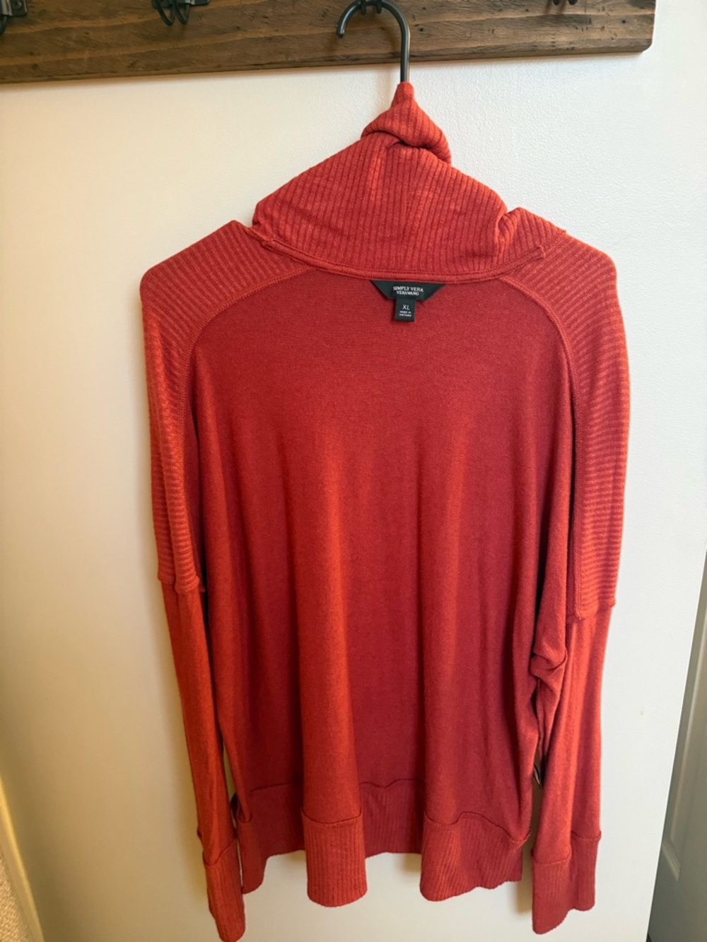 Vera Wang Red Cowl Neck Sweater